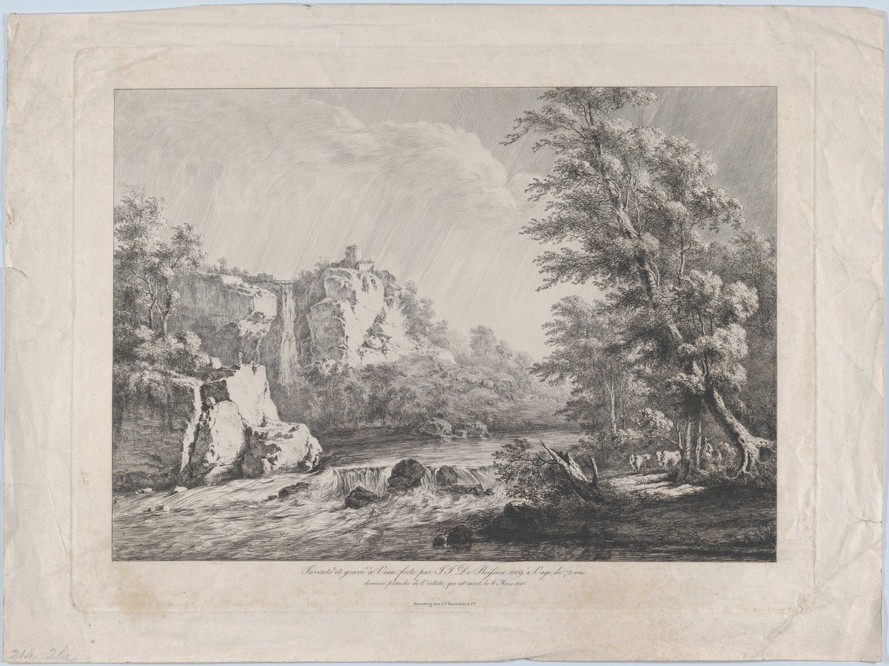 Myrskyn irrottama koivu, 1809. tekijältä Jean Jacques de Boissieu