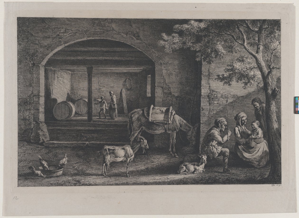 Saint-Jean-de-Touslasin maatilan sisustus, 1793. tekijältä Jean Jacques de Boissieu