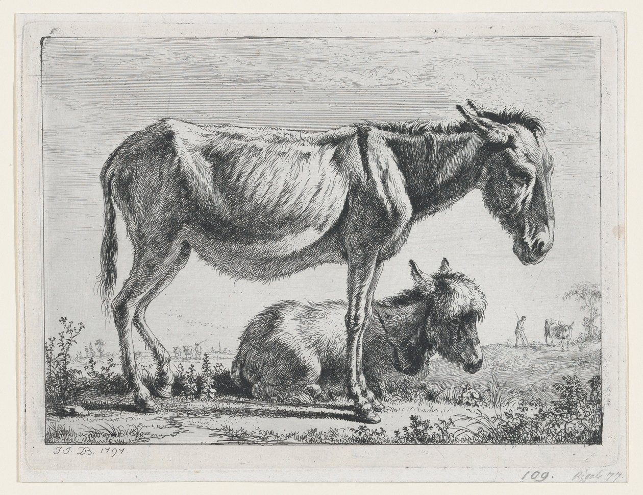 Jenny varsansa kanssa, 1797. tekijältä Jean Jacques de Boissieu