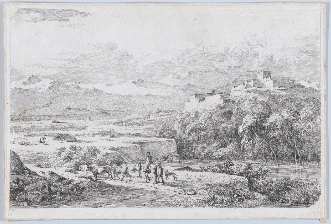 Maisema Van der Cabelin jälkeen, noin 1773. tekijältä Jean Jacques de Boissieu