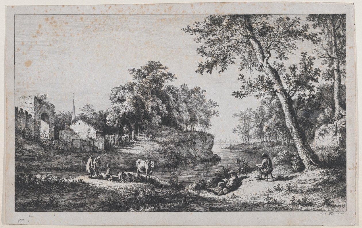 Maisema Ambronayssa, 1796. tekijältä Jean Jacques de Boissieu