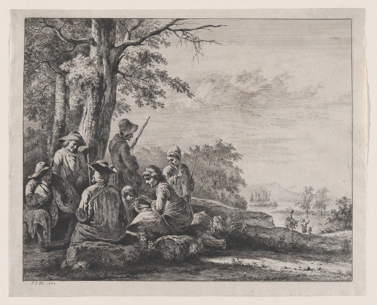 Talonpojat lepäävät, 1803. tekijältä Jean Jacques de Boissieu