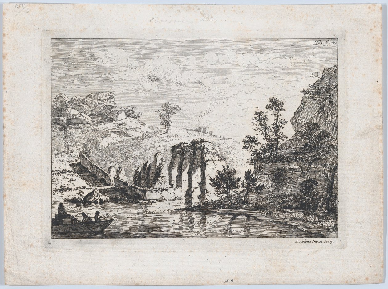 Akveduktin rauniot, 1763. tekijältä Jean Jacques de Boissieu