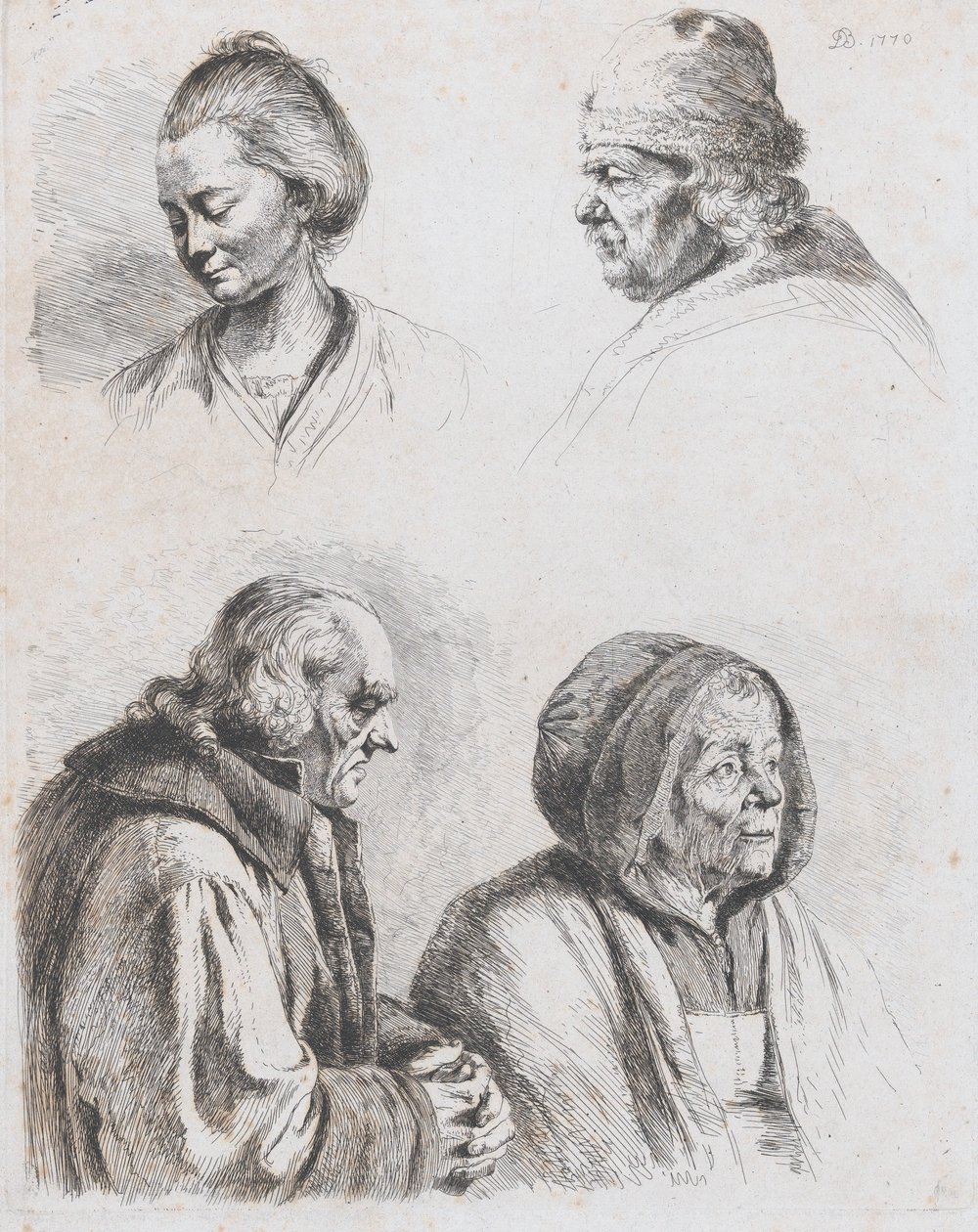 Tutkimus neljästä päästä, 1770. tekijältä Jean Jacques de Boissieu