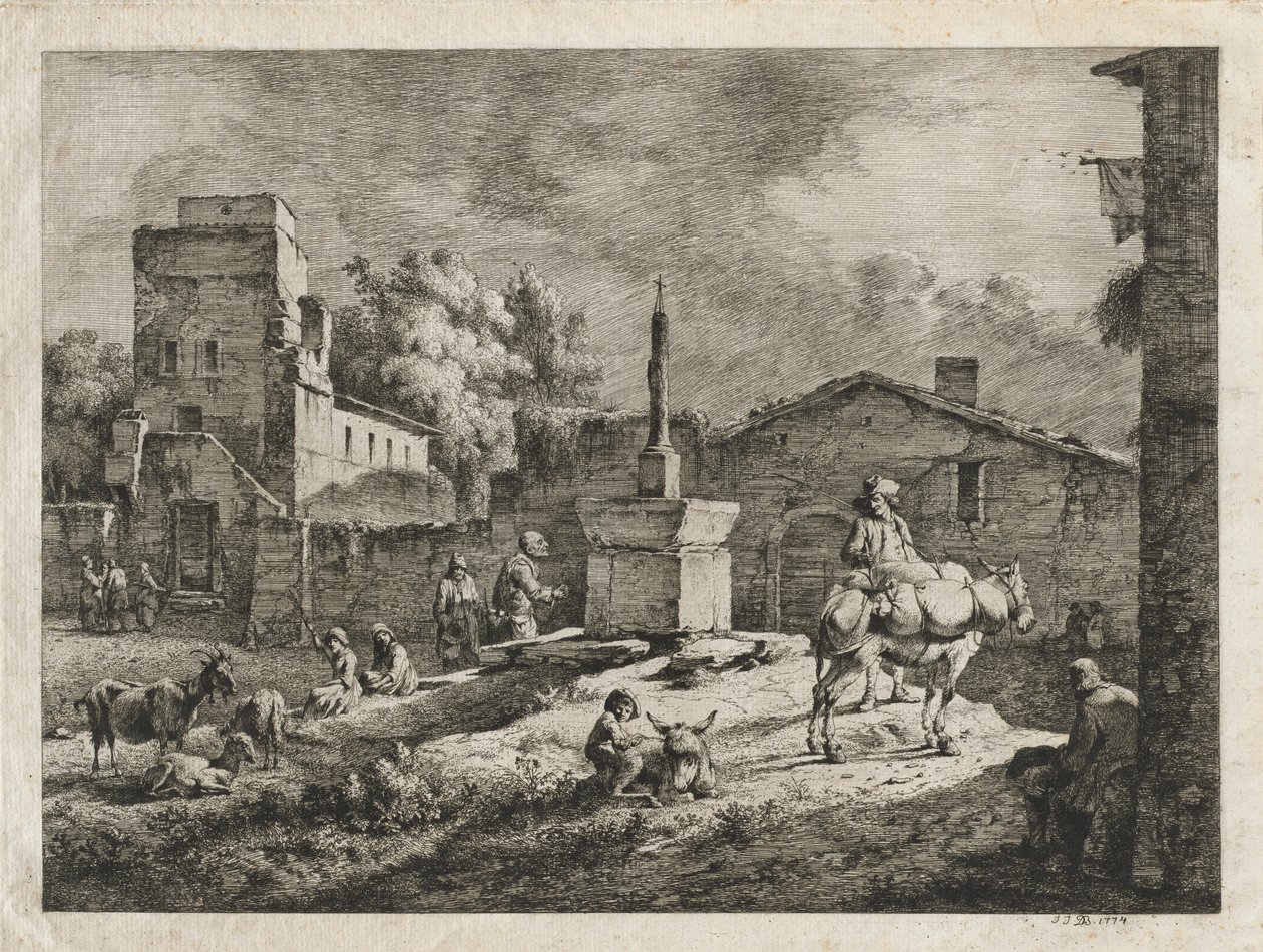 Näkymä Saint-Andeoliin, 1774. tekijältä Jean Jacques de Boissieu