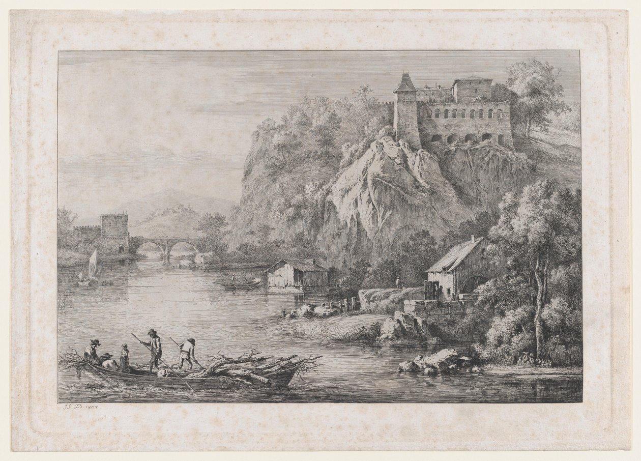Näkymä paljasjalkaisten karmeliittien luostarista Lyonissa, 1807. tekijältä Jean Jacques de Boissieu