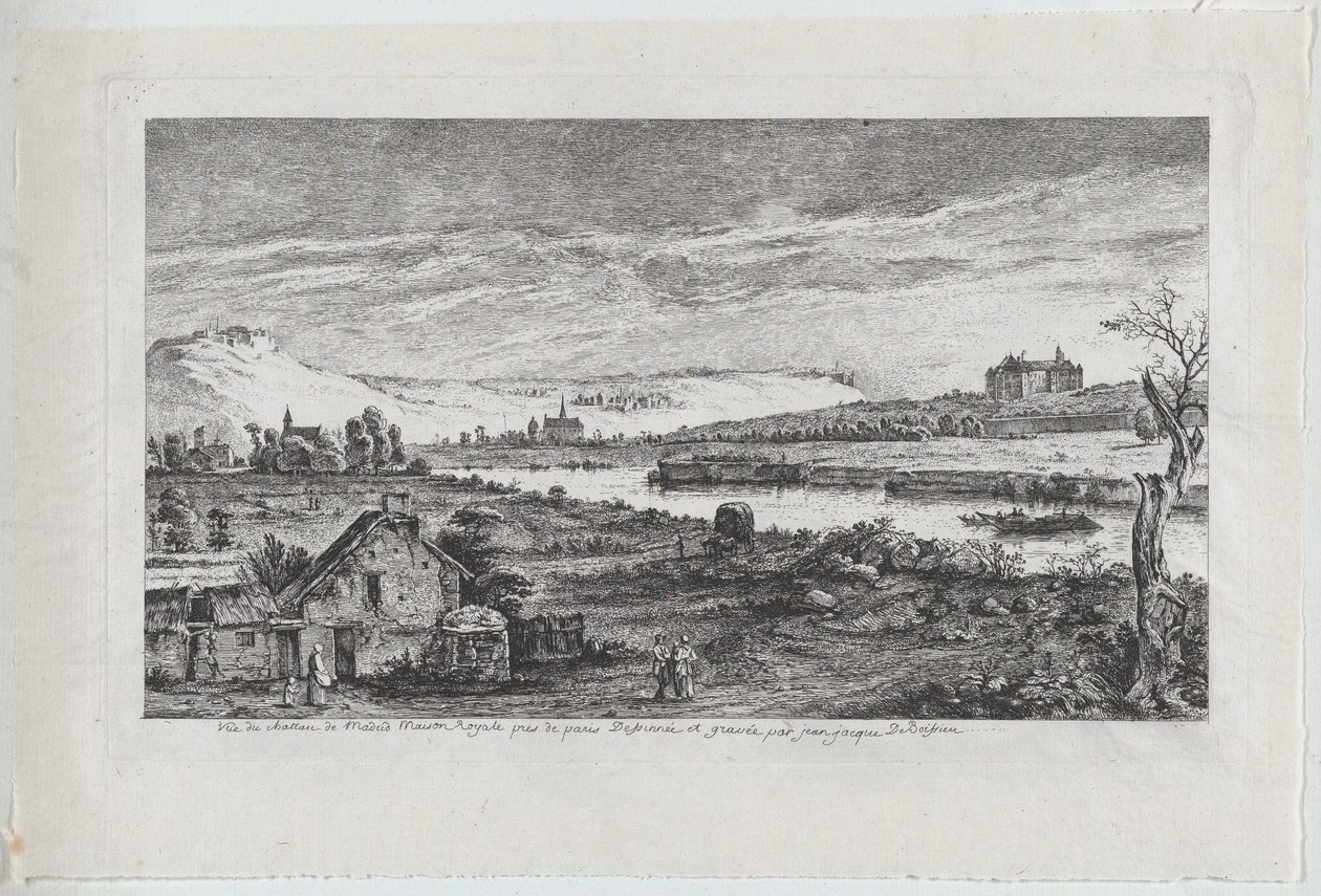 Näkymä Madridin linnalle, lähellä Pariisia, 1764. tekijältä Jean Jacques de Boissieu