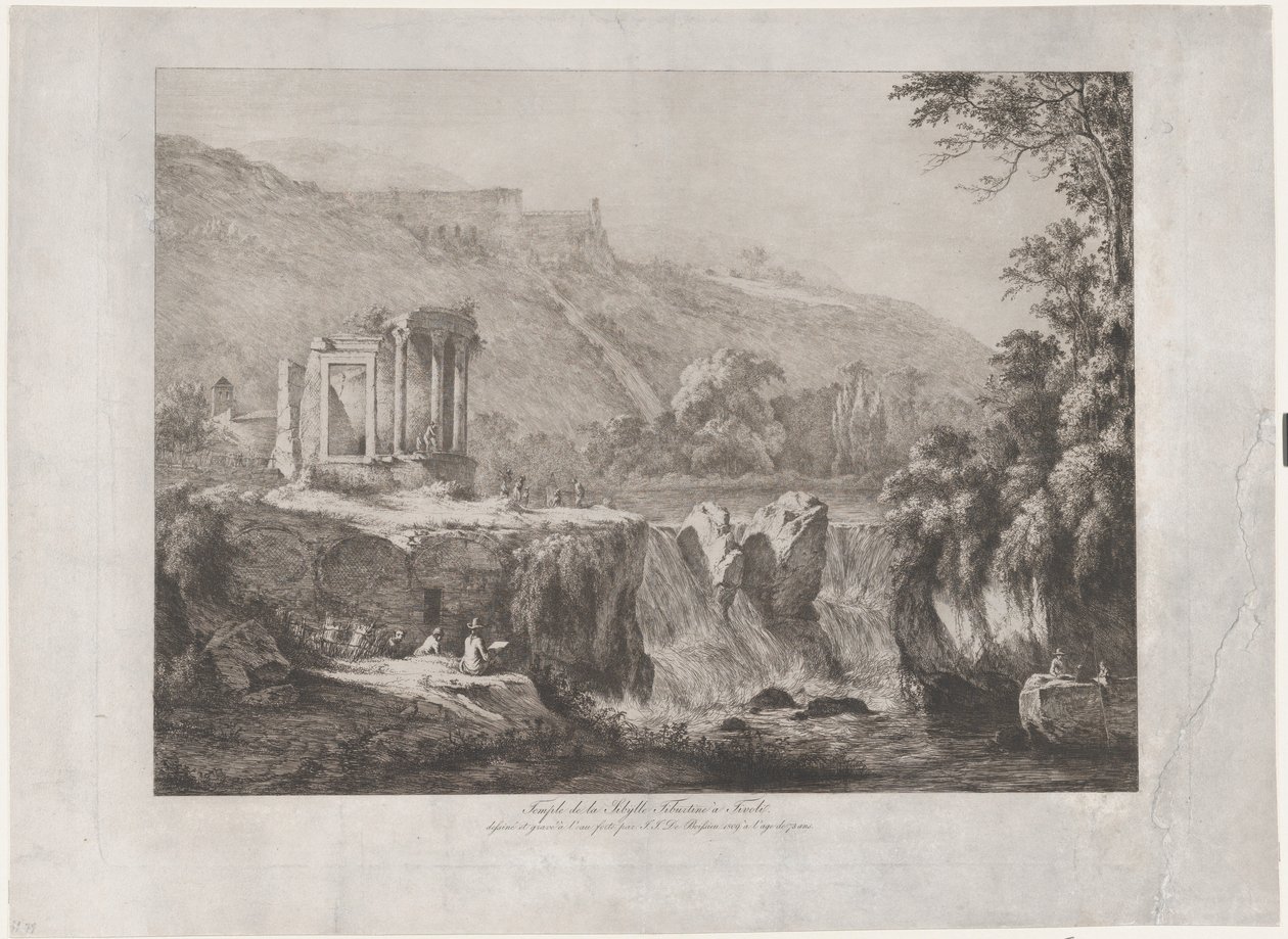 Näkymä Tiburtine Sibylin temppelistä, 1809. tekijältä Jean Jacques de Boissieu