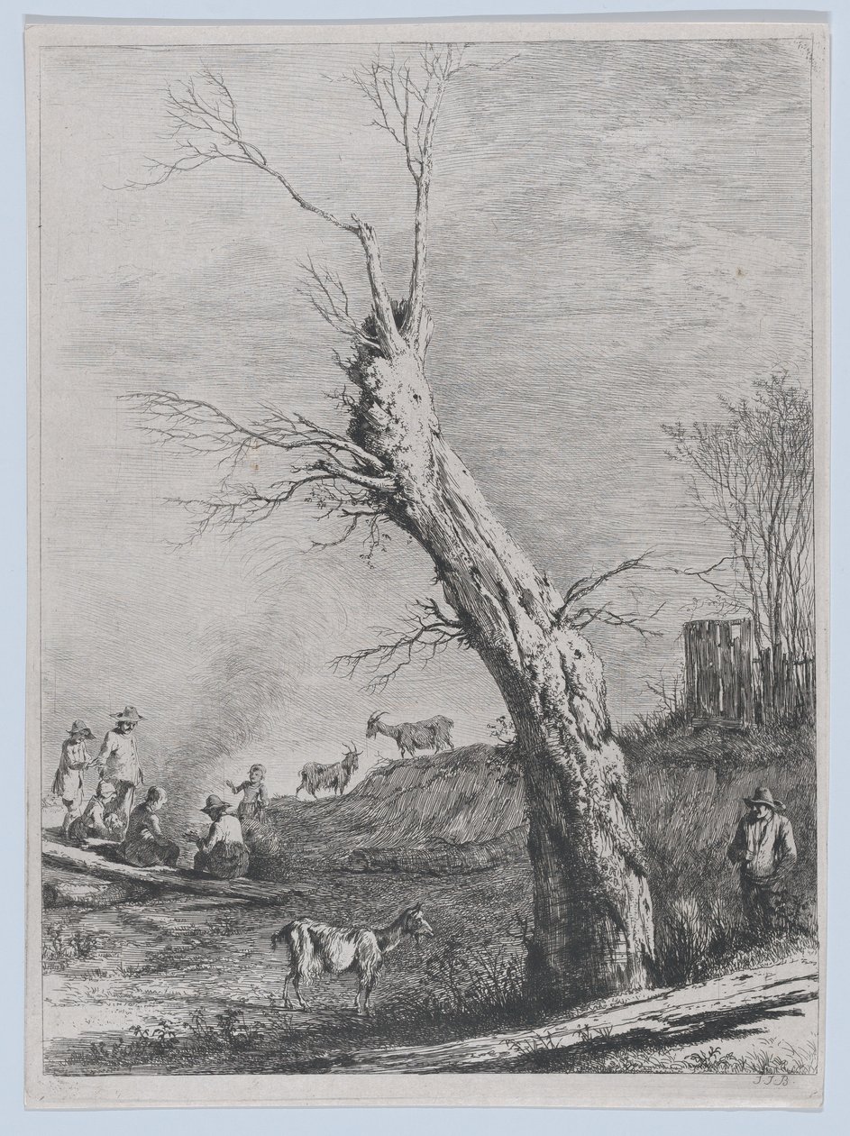 Talvi, Saint-Chamondissa vuonna 1795 valmistuneen piirustuksen jälkeen. tekijältä Jean Jacques de Boissieu
