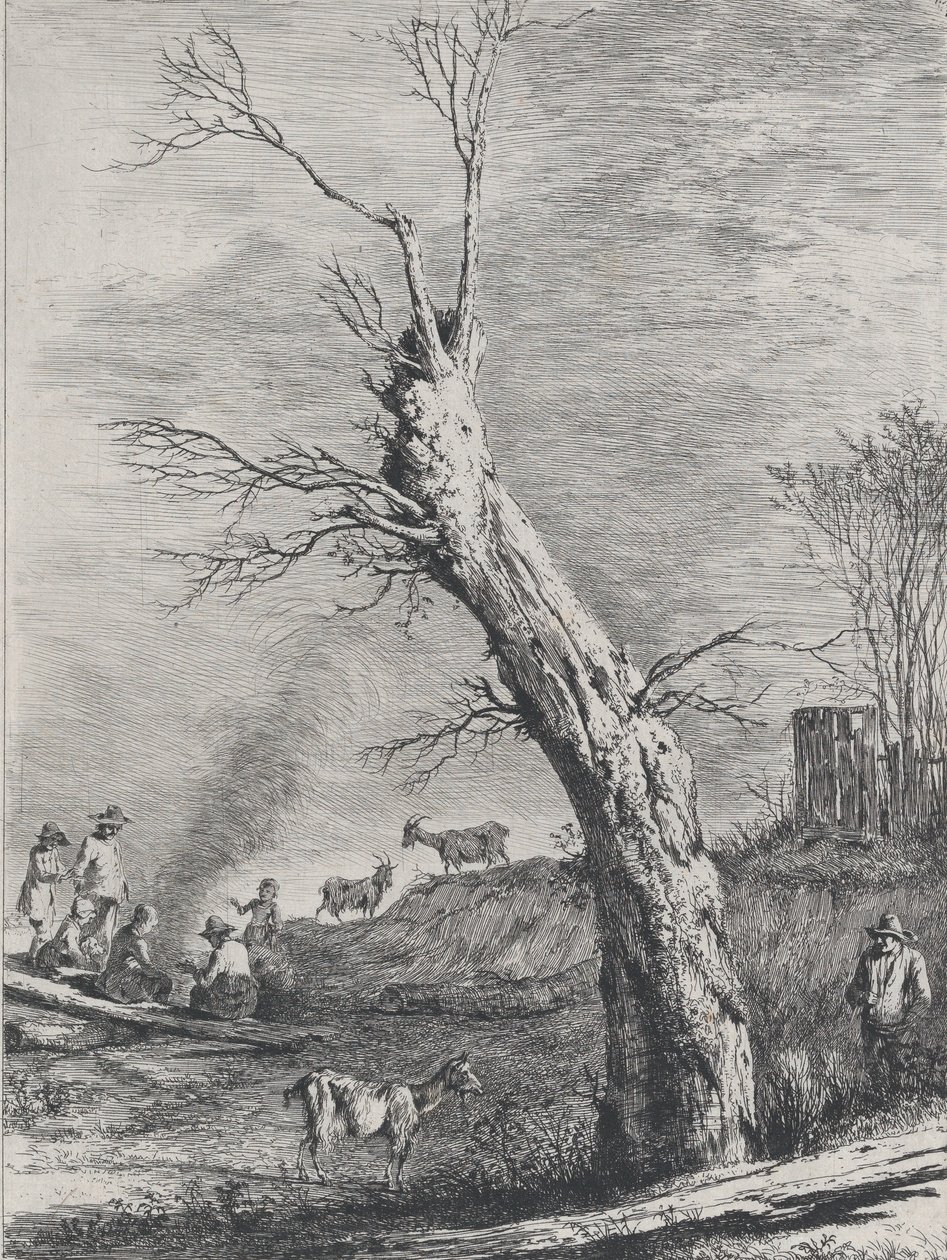 Talvi, Saint-Chamondissa vuonna 1795 valmistuneen piirustuksen jälkeen. tekijältä Jean Jacques de Boissieu
