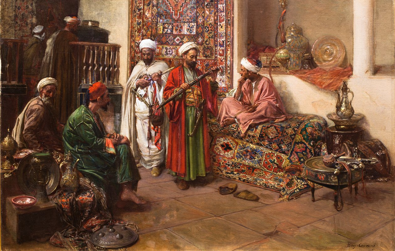 Basaarissa (ei päivämäärää). (Öljy kankaalle) tekijältä Jean Joseph Benjamin Constant