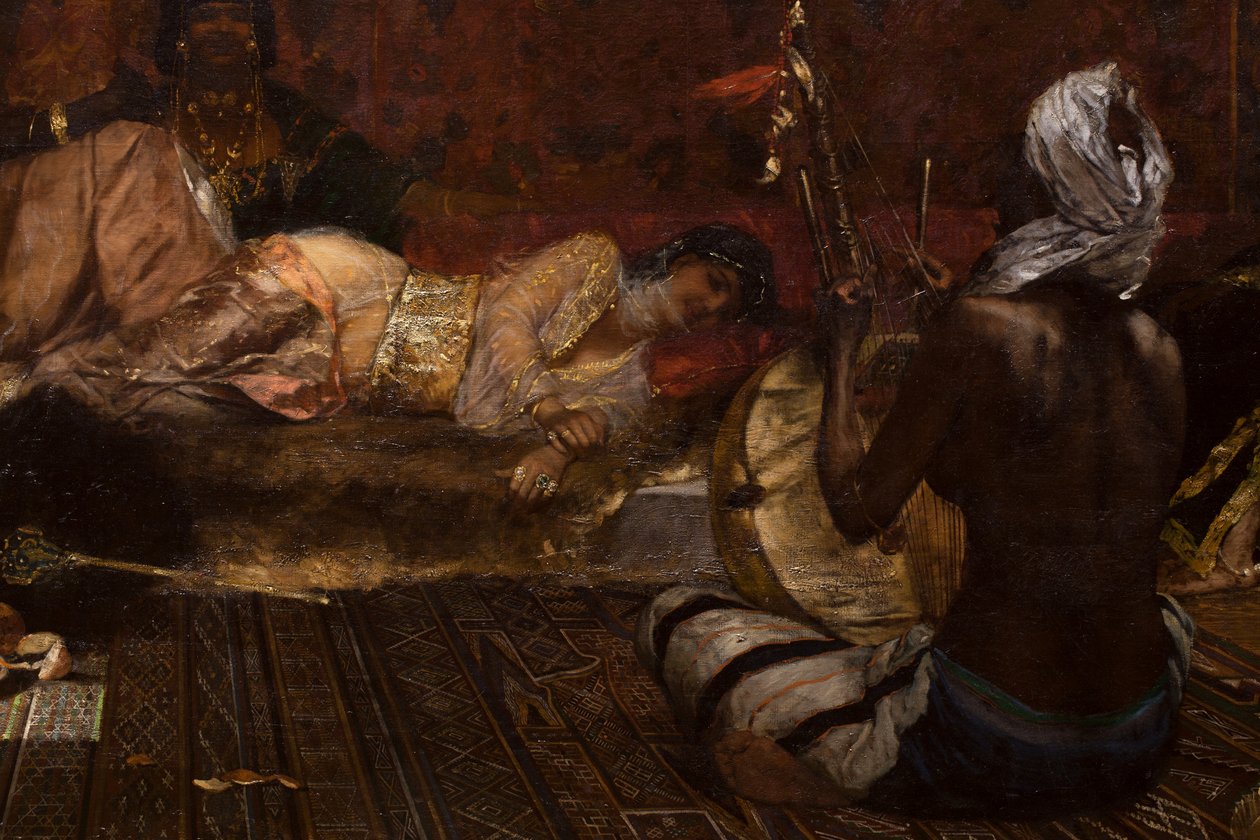 Haremin sisätilat Marokossa (yksityiskohta) tekijältä Jean Joseph Benjamin Constant