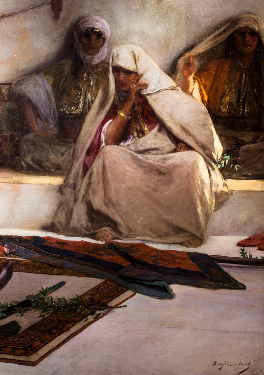 Le jour des funerailles - Kohtaus Marokosta (yksityiskohta) tekijältä Jean Joseph Benjamin Constant