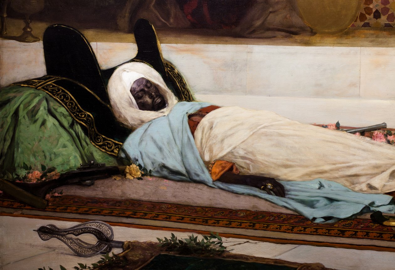 Le jour des funerailles - Kohtaus Marokosta (yksityiskohta) tekijältä Jean Joseph Benjamin Constant
