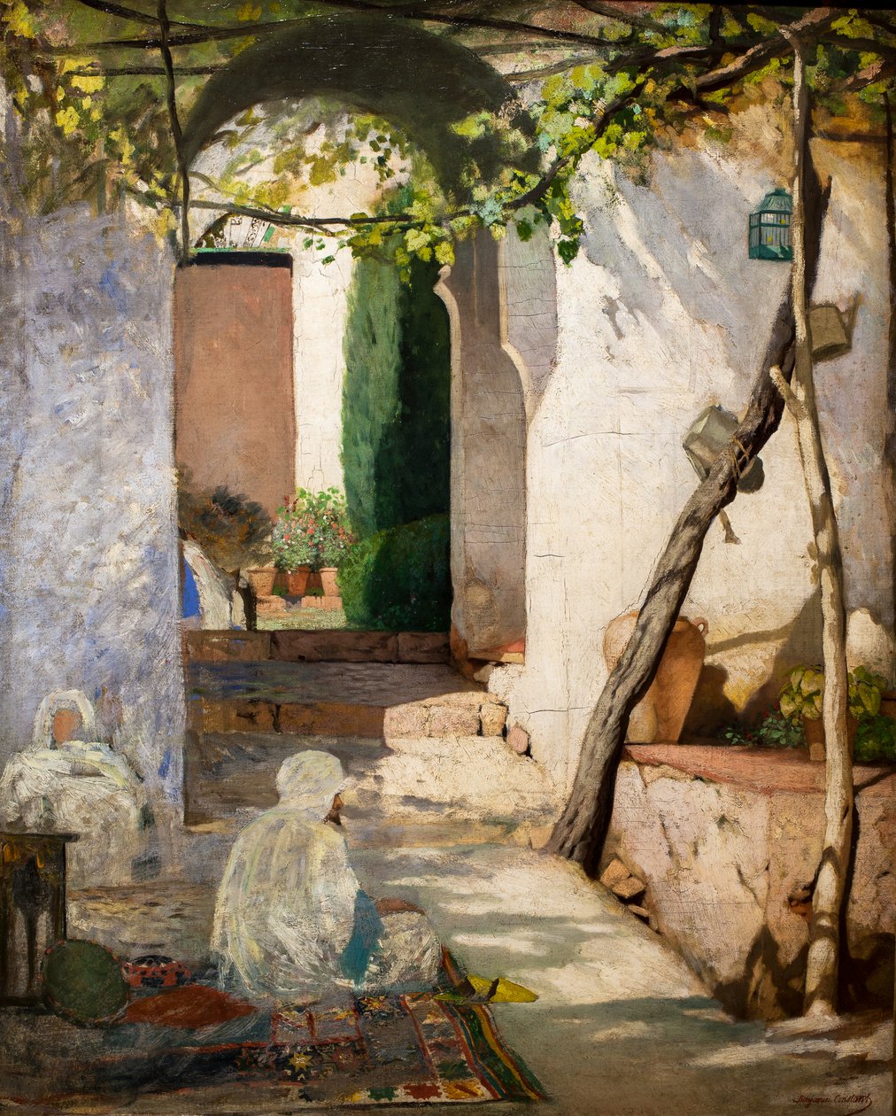 Marokkolainen sisäpiha, ennen vuotta 1880 (Öljy kankaalle) tekijältä Jean Joseph Benjamin Constant