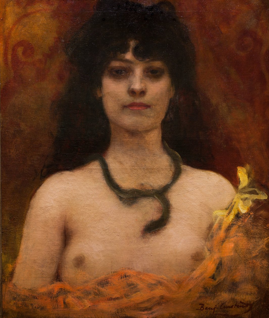Orientalistinen muotokuva alastomasta naisesta, päiväämätön. (Öljy kankaalle) tekijältä Jean Joseph Benjamin Constant