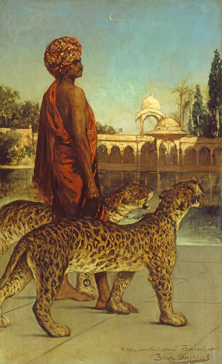 Palatsin vartija kahden leopardin kanssa tekijältä Jean Joseph Benjamin Constant