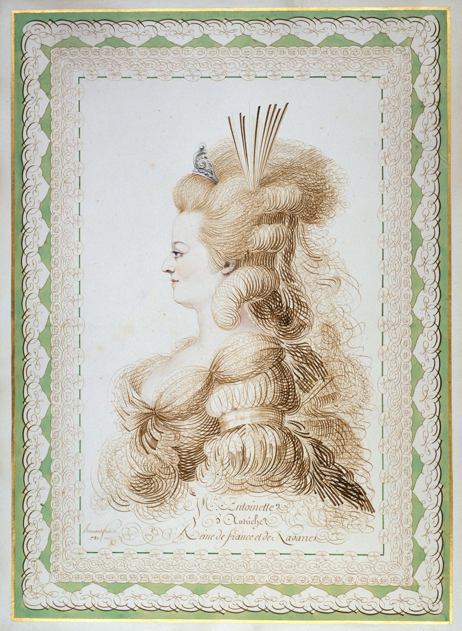 Muotokuva Marie Antoinettesta 1755-1793, Itävallan arkkiherttuattaresta ja Ranskan kuningattaresta..., 1780. tekijältä Jean Joseph Bernard