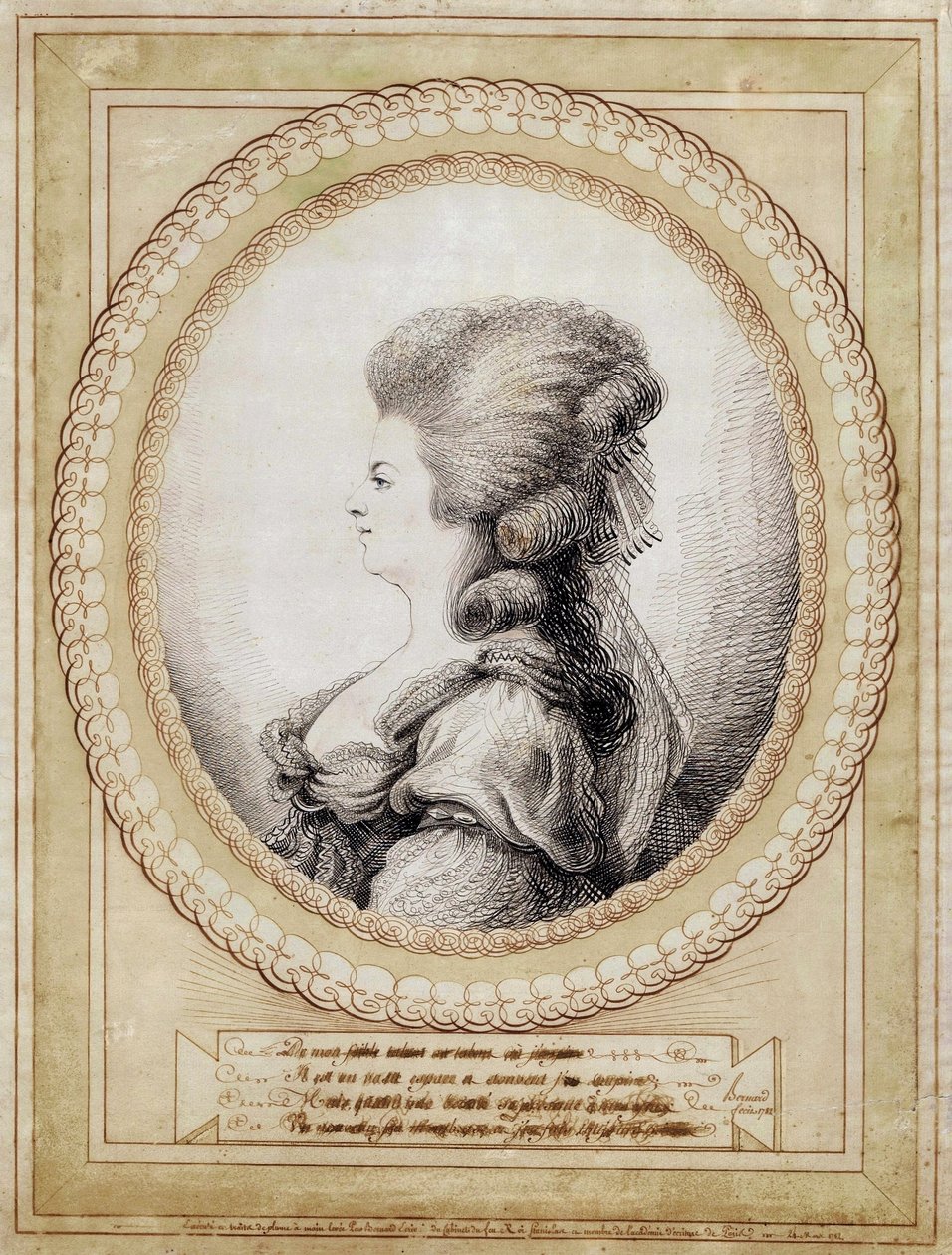 Itävallan Marie Antoinetten muotokuva. tekijältä Jean Joseph Bernard