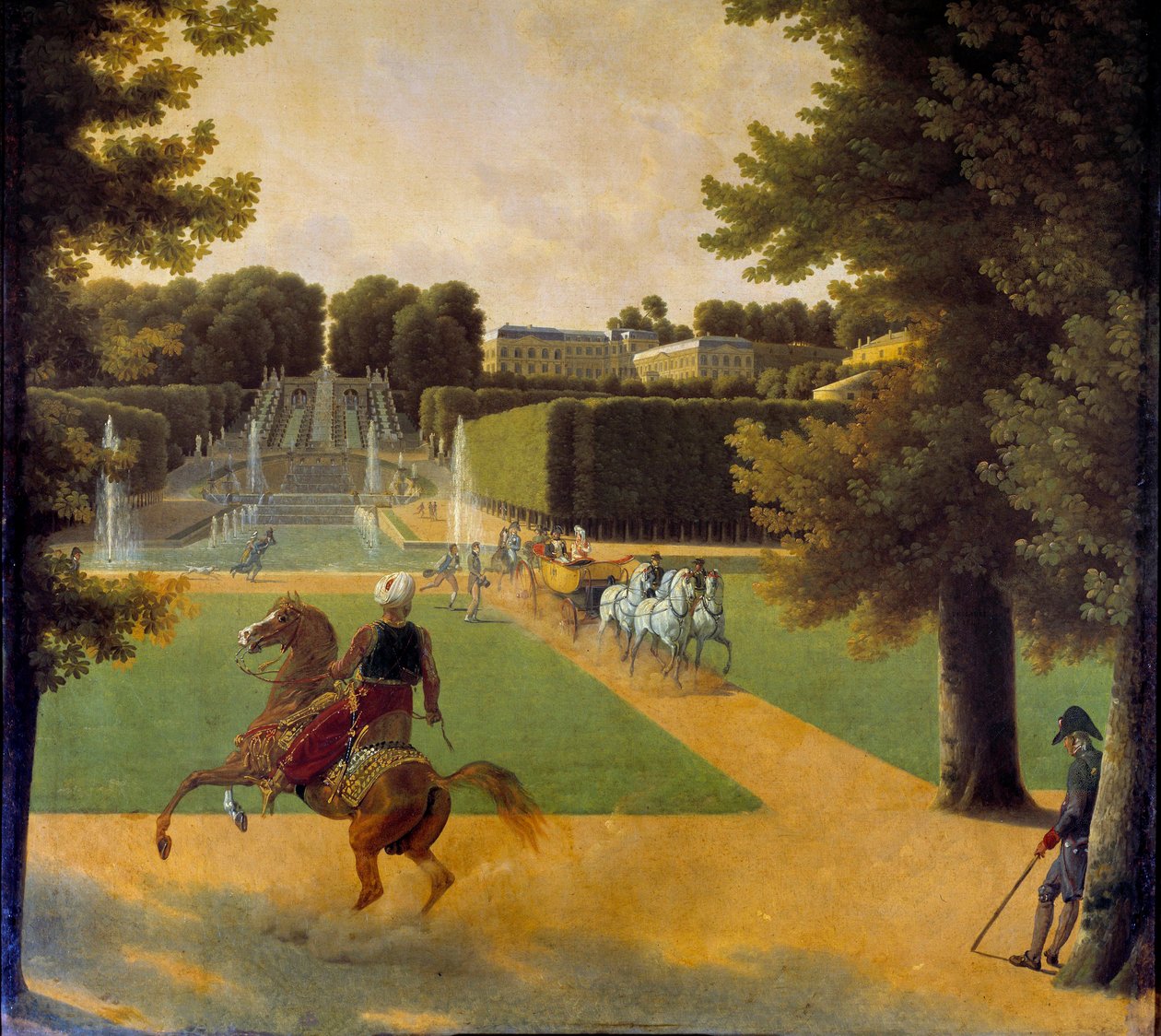 Joseph Bidaultin (1758-1846) puistossa kävely Saint Cloud Painting 1808 Paris, Musee Marmottan tekijältä Jean Joseph Bidault