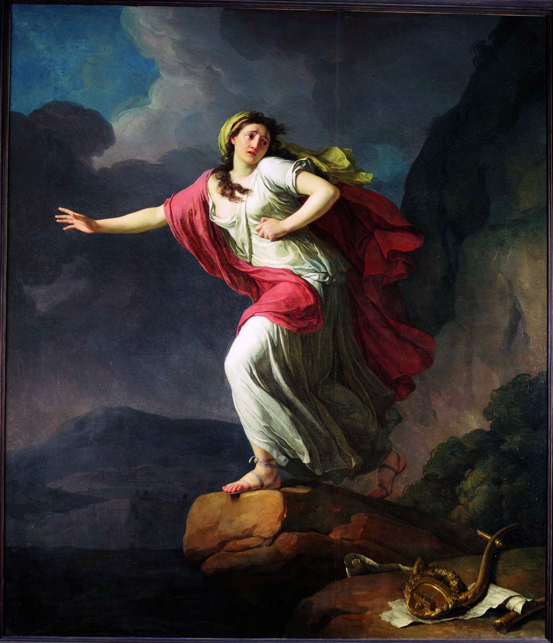 Sappho heittäytyy mereen, 1791. tekijältä Jean Joseph Taillasson
