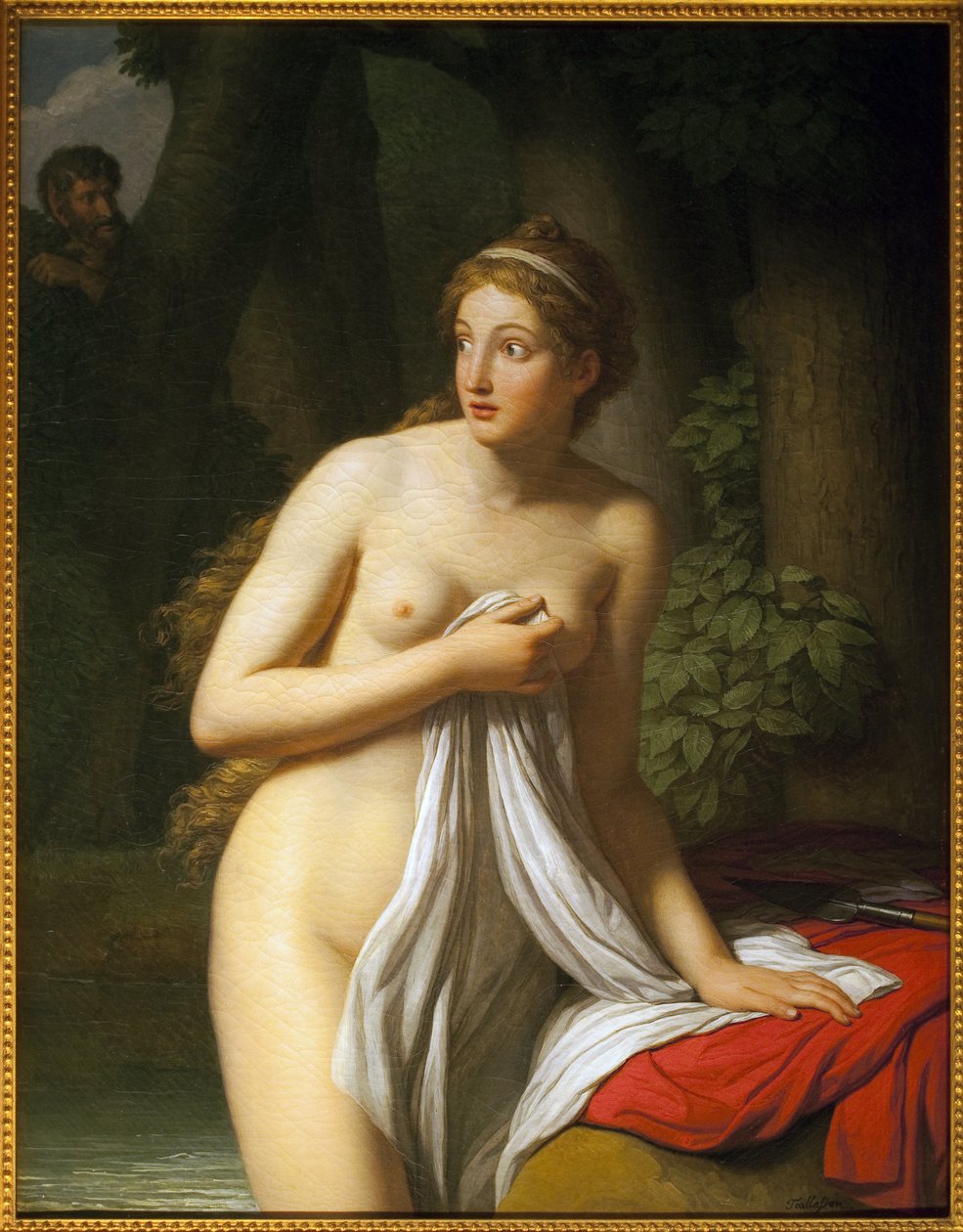 Yllätysnymfi. Jean Joseph Taillassonin (1745-1809) maalaus Öljy kankaalle. 1700-luvun ranskalaista taidetta. Toulousen taidemuseo. tekijältä Jean Joseph Taillasson