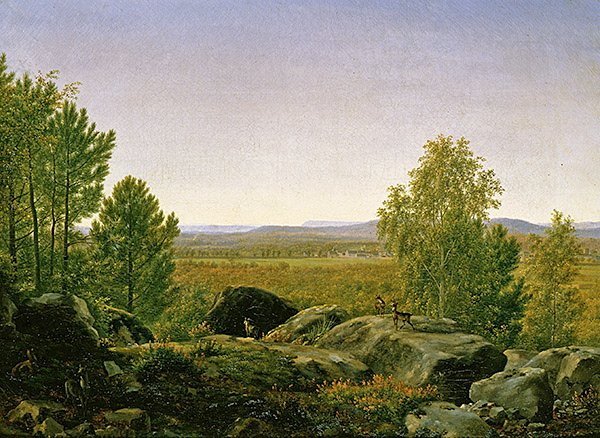 Maisema aamunkoitteessa (öljy kankaalle) tekijältä Jean Joseph Xavier Bidauld