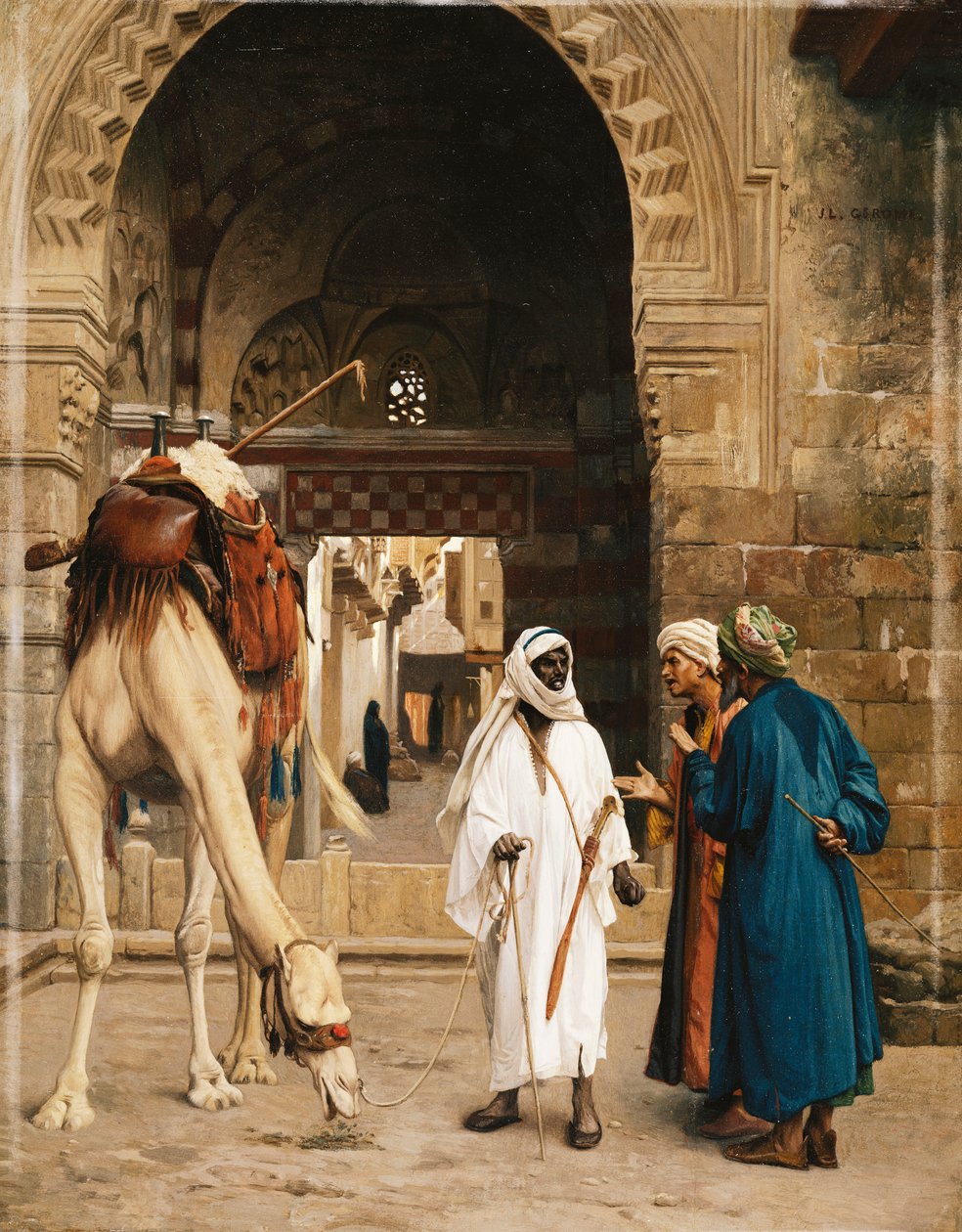 arabien välinen kiista; Dispute d"Arabit, 1872 tekijältä Jean Leon Gerome