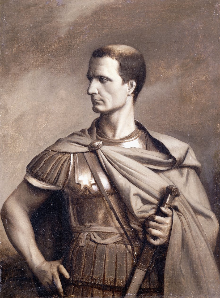 Julius Caesarin muotokuva, puolipitkä, tekijältä Jean Leon Gerome