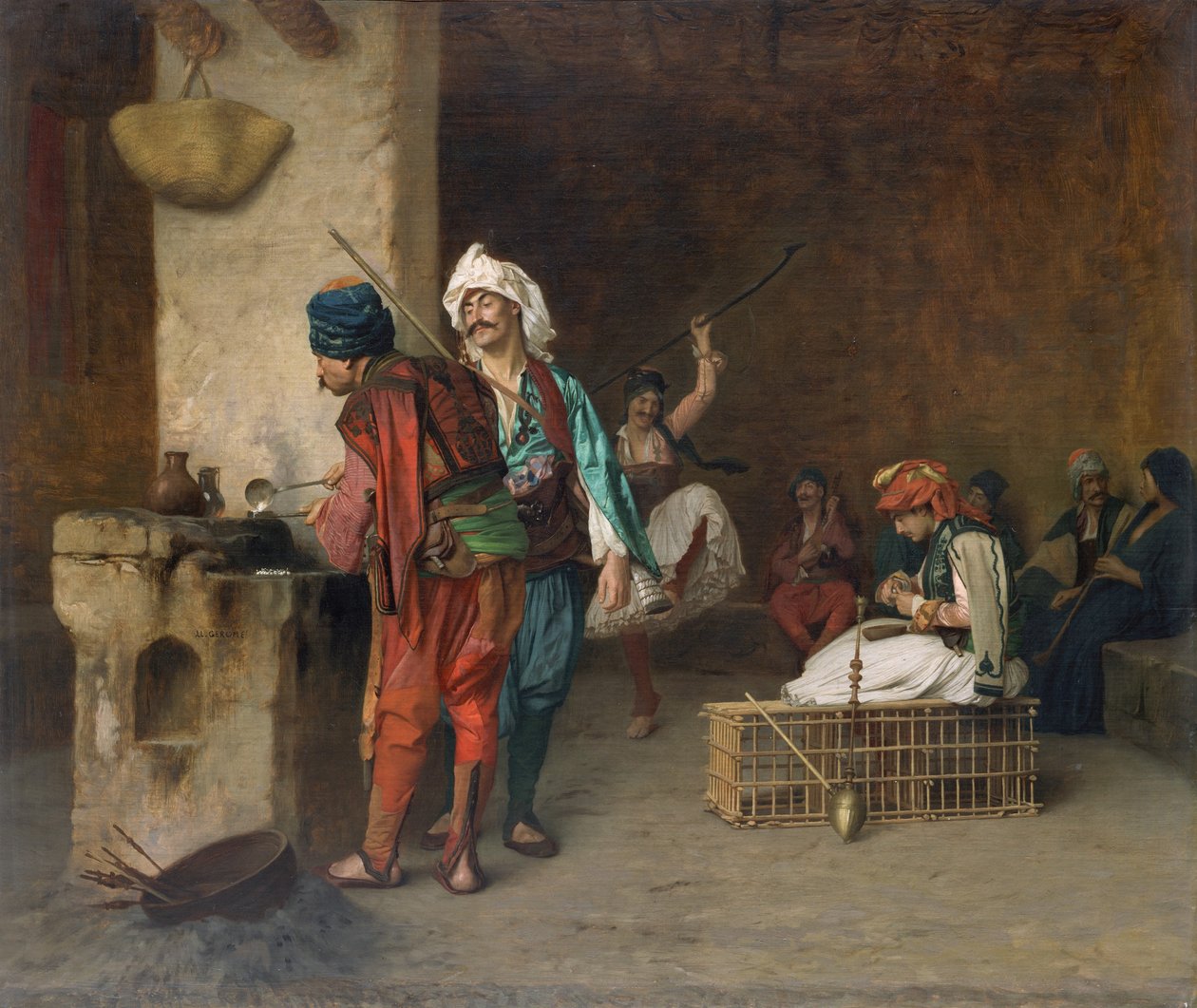 Cafe House, Cairo Casting Bullets, 1884 tai aikaisemmin. tekijältä Jean Leon Gerome