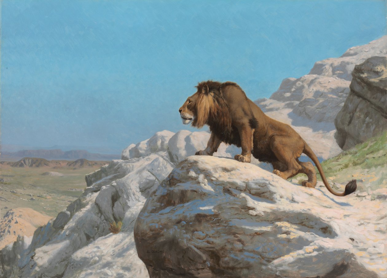 Leijona kellossa tekijältä Jean Leon Gerome