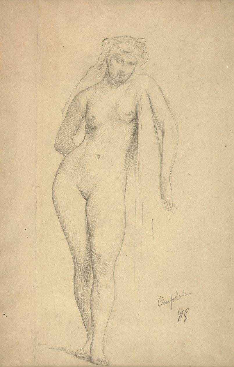 Omphale, n. 1887 (grafiitti paperille) tekijältä Jean Leon Gerome