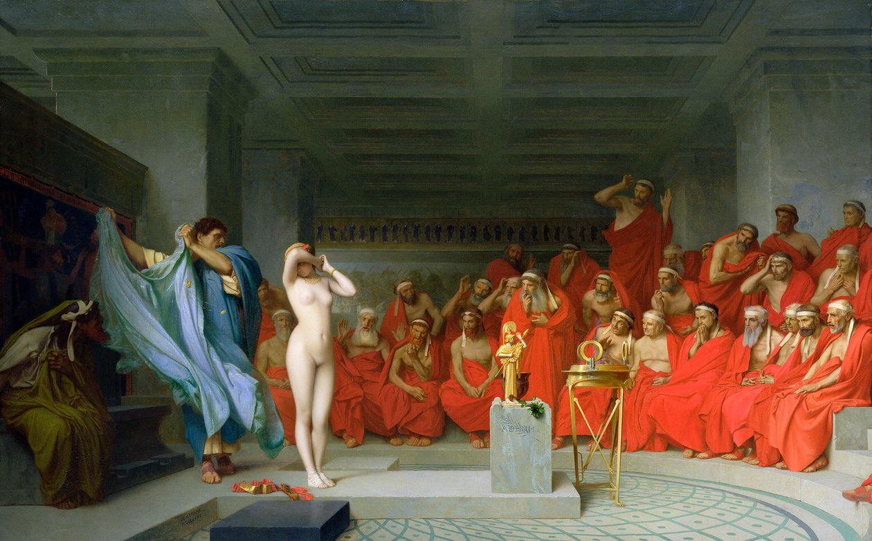 Phryne Areopagen edessä tekijältä Jean Leon Gerome
