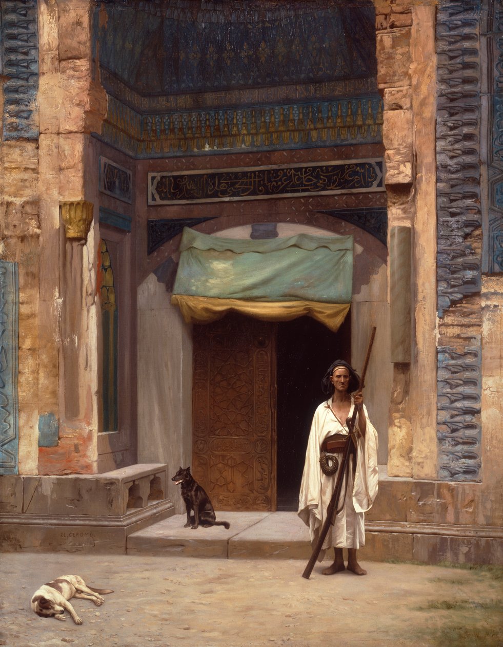 Vihreän moskeijan portaali (öljy kankaalle) tekijältä Jean Leon Gerome