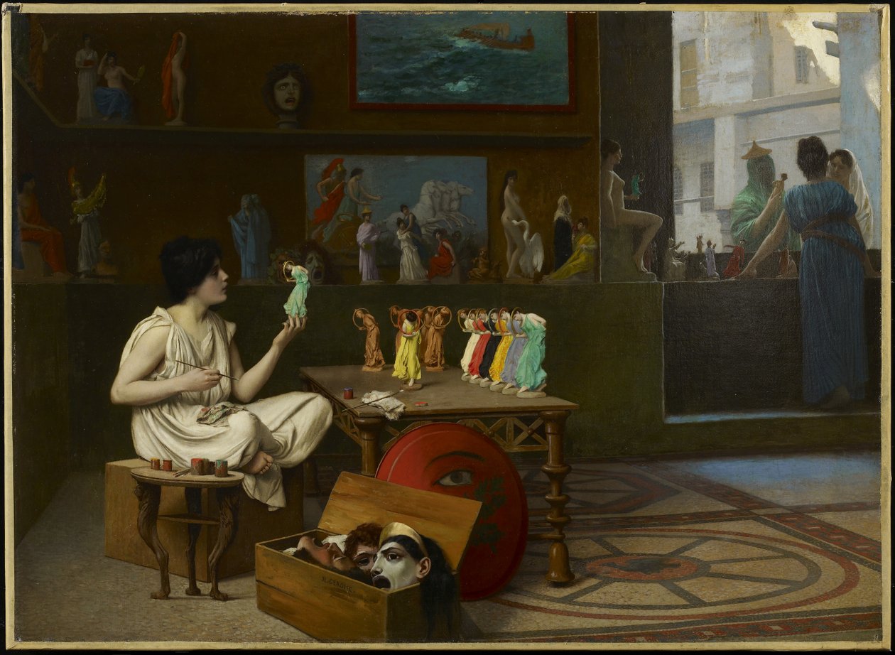 Antiikkikeramiikkamaalari: Veistos henkii maalausta, 1893 tekijältä Jean Leon Gerome