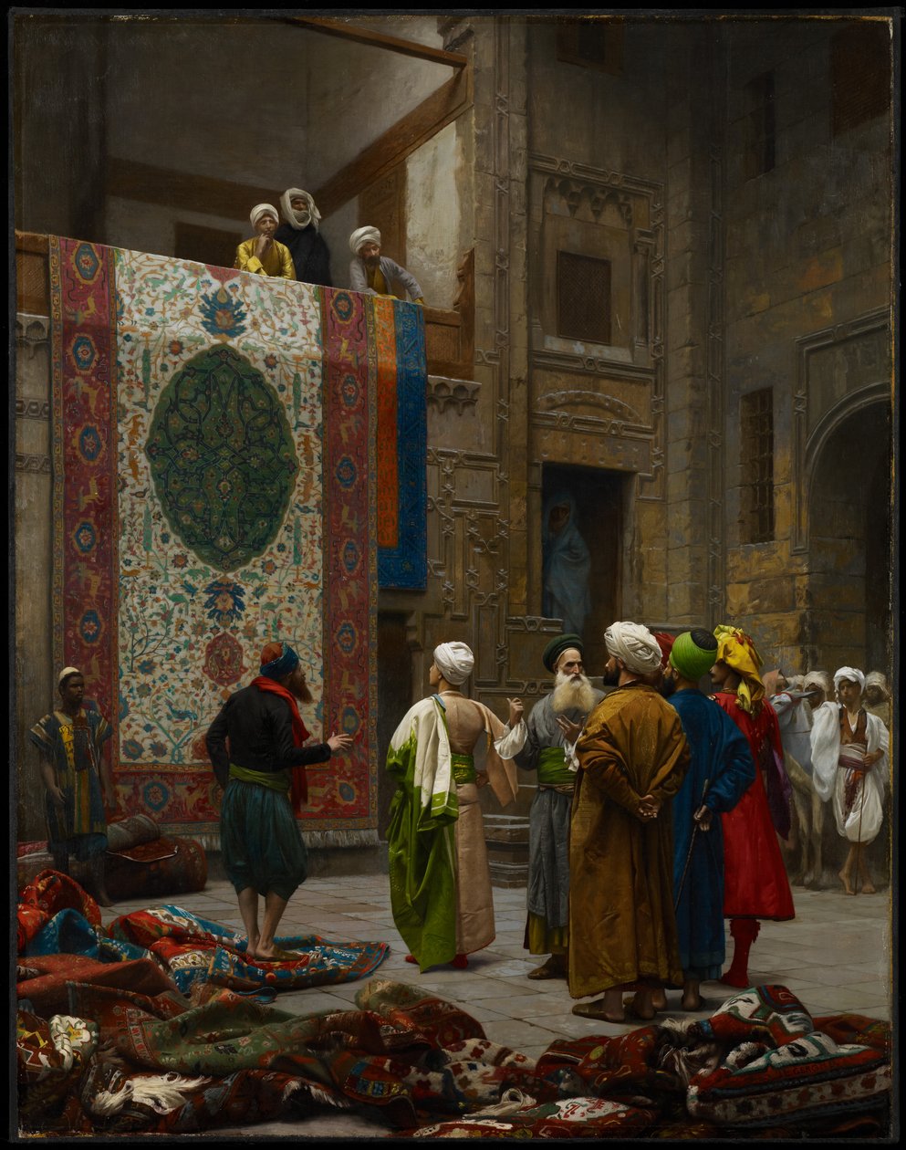 The Carpet Merchant, n. 1887 (öljy kankaalle) tekijältä Jean Leon Gerome