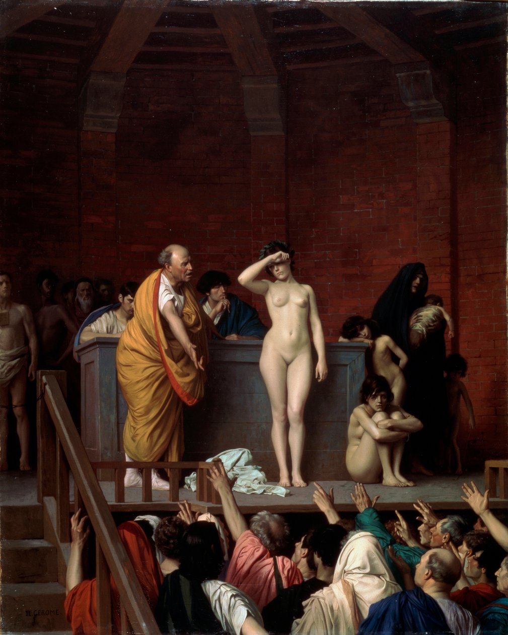 Orjamarkkinat Roomassa, c1883-c1884 tekijältä Jean Leon Gerome