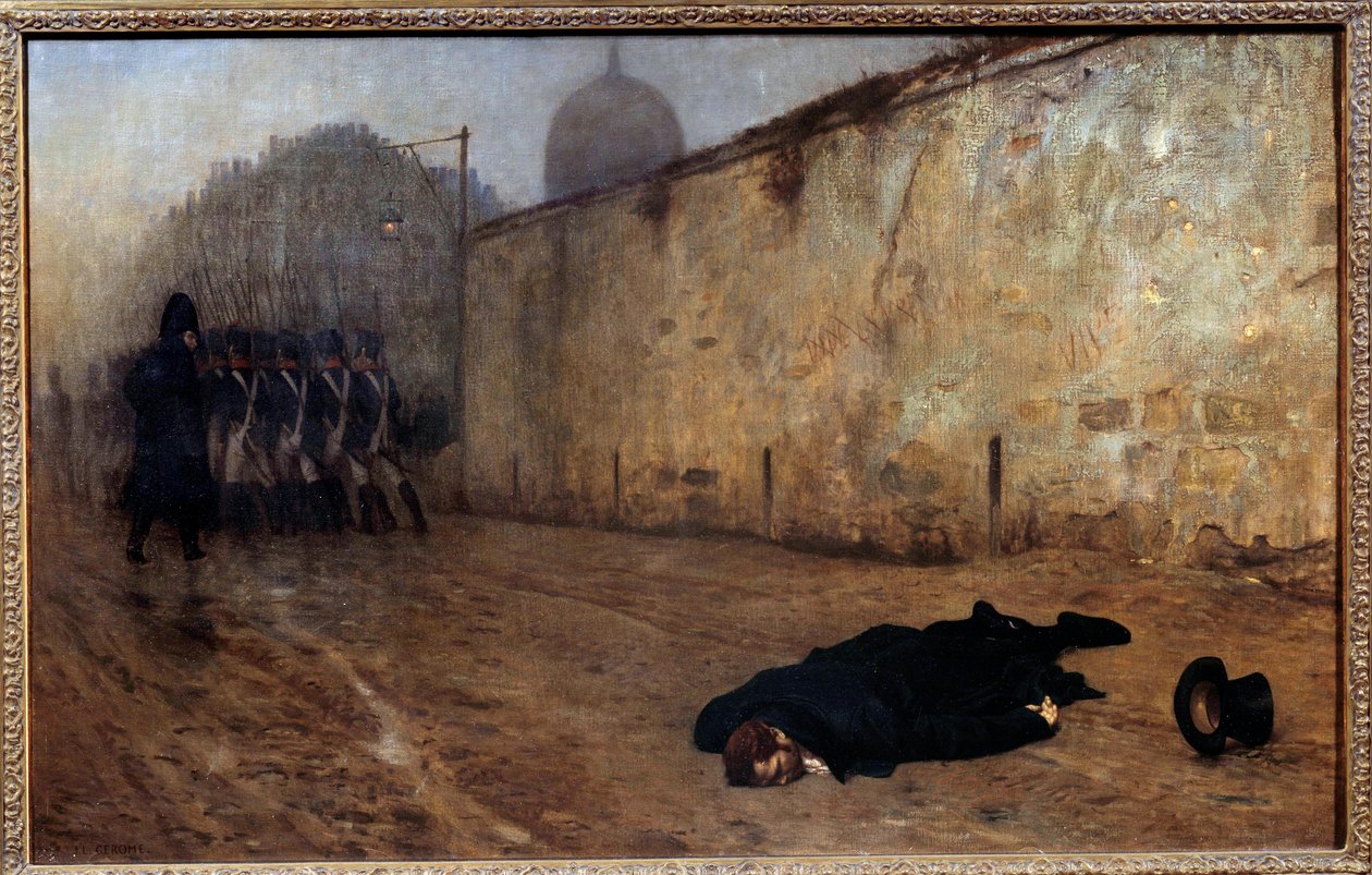Marekhal Michel Neyn (1769-1815) teloitus kello yhdeksän aamulla 7. joulukuuta tekijältä Jean Leon Gerome