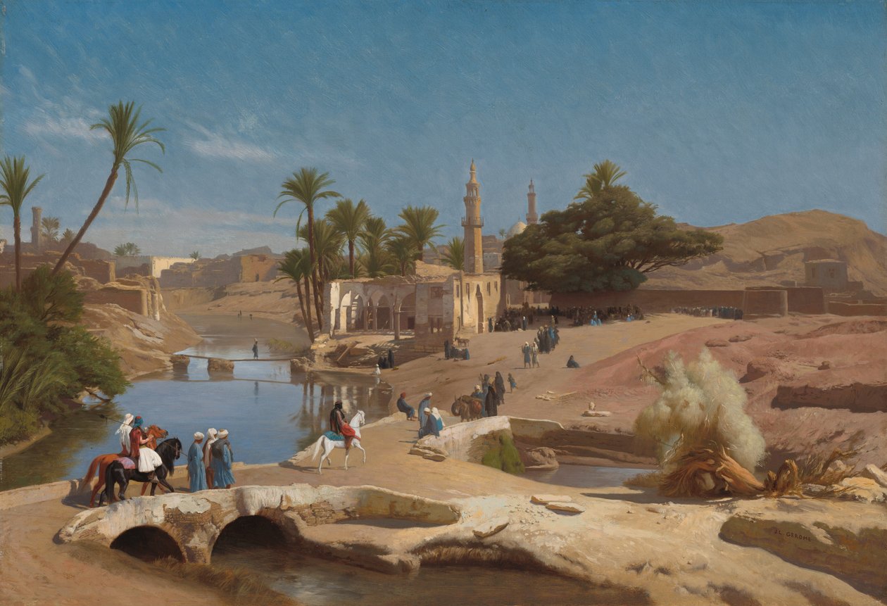 Näkymä Medinet El-Fayoumille tekijältä Jean Leon Gerome
