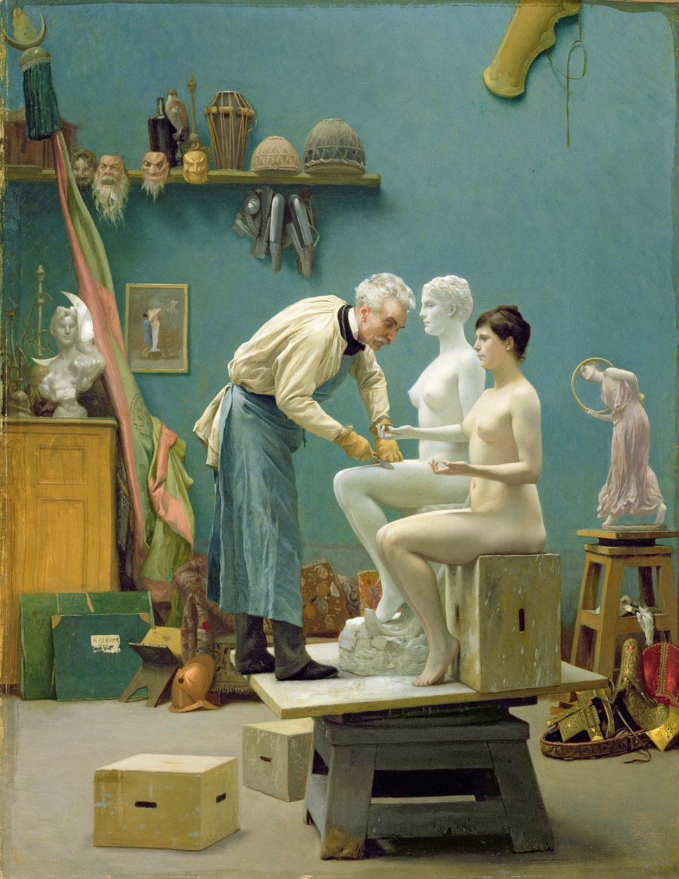 Työskentely Marblessa tai Tanagraa veistävä taiteilija tekijältä Jean Leon Gerome