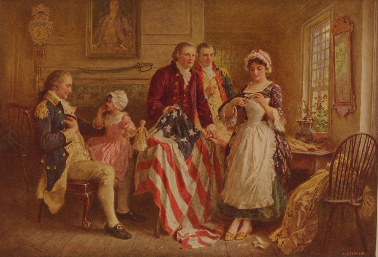 Betsy Ross, n. 1930 tekijältä Jean Leon Gerome Ferris