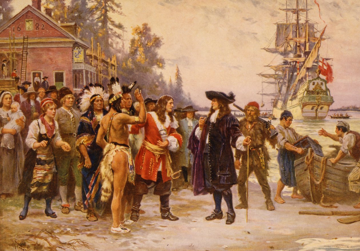 William Pennin laskeutuminen, n. 1930 tekijältä Jean Leon Gerome Ferris