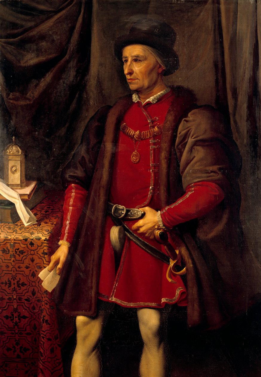 Ludvig XI:n Ranskan kuninkaan (1423-1483) muotokuva. Jean Leonard Lugardonin (1801-1884) maalaus tekijältä Jean Leonard Lugardon