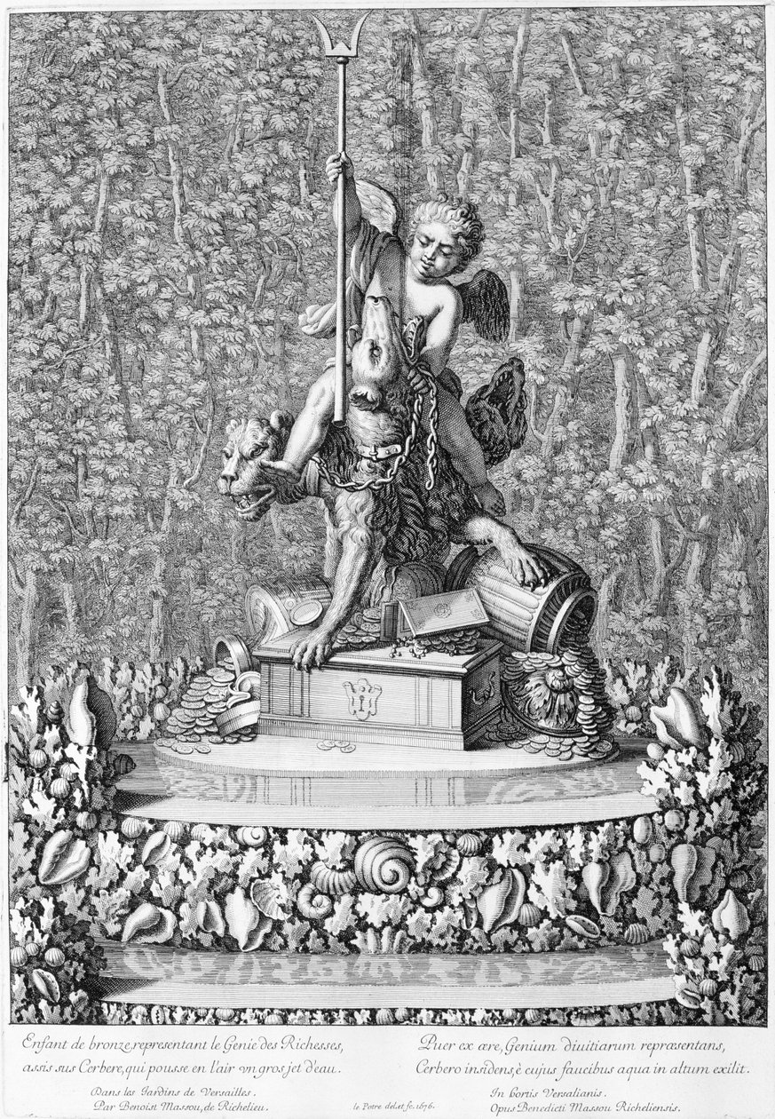 Rikkauden neron suihkulähde, Versailles, 1676 tekijältä Jean Lepautre