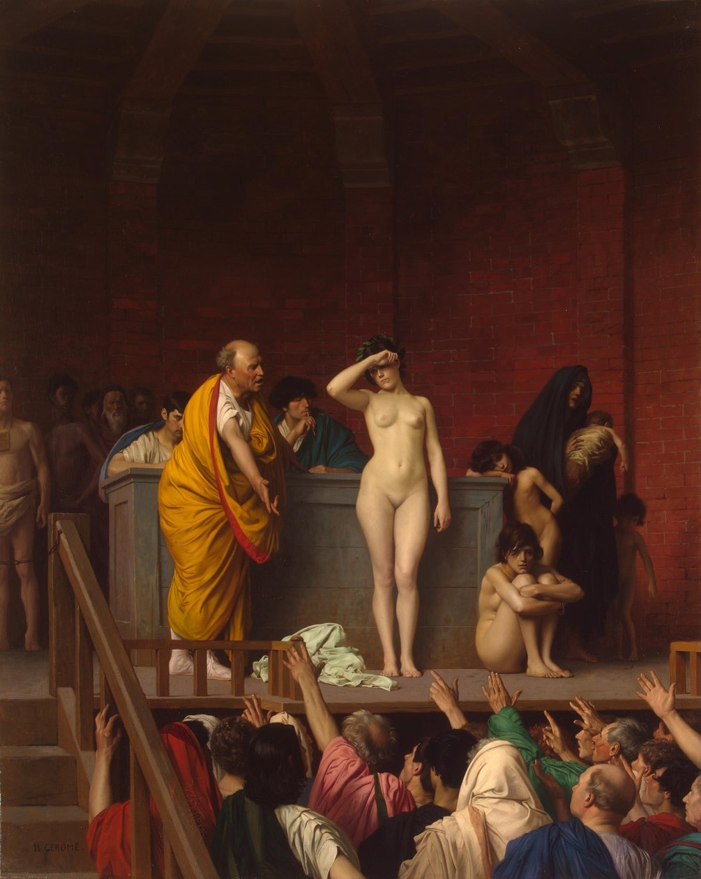 Orjamarkkinat antiikin Roomassa tekijältä Jean Leon Gerome