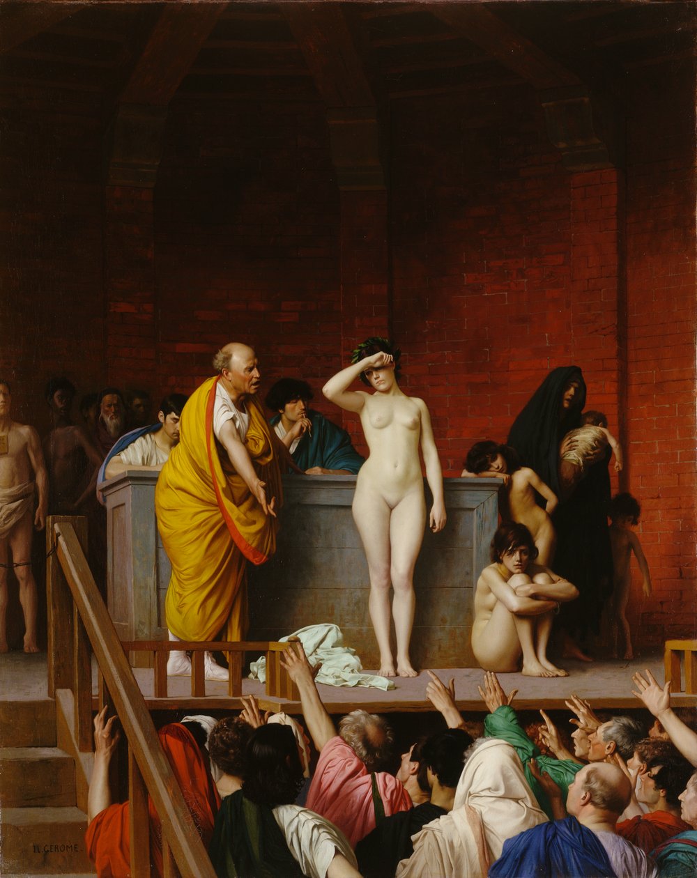 Orjamarkkinat antiikin Roomassa tekijältä Jean Leon Gerome