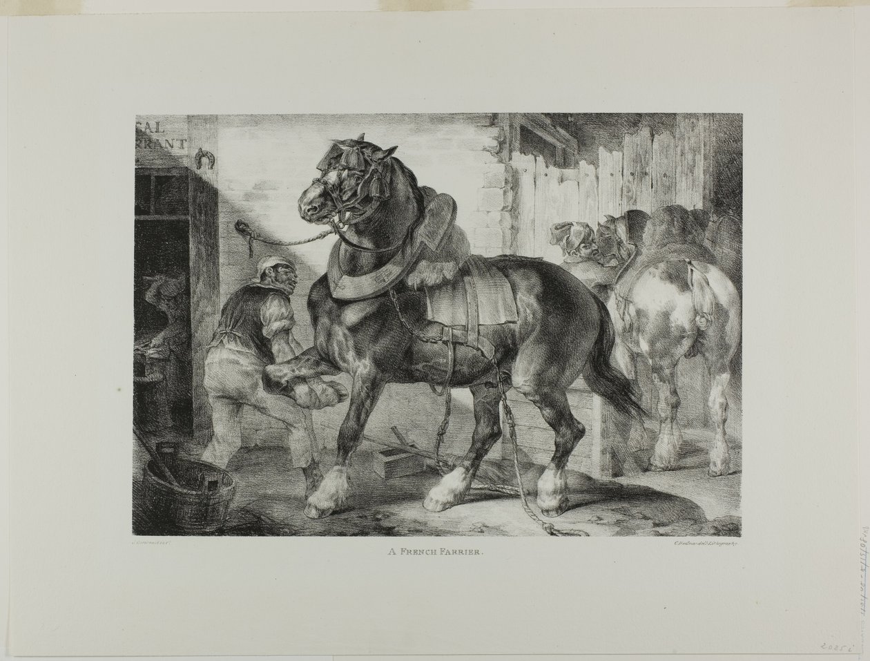 A French Farrier, levy 12 eri aiheista, jotka on piirretty elämästä ja kivestä (The English Suite). tekijältä Jean Louis André Théodore Géricault