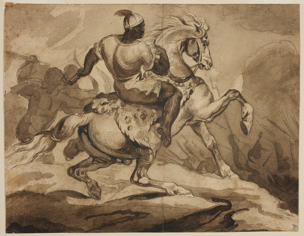 Haitin ratsumies (kohtaus Ranskan siirtomaasodista) tekijältä Jean Louis André Théodore Géricault
