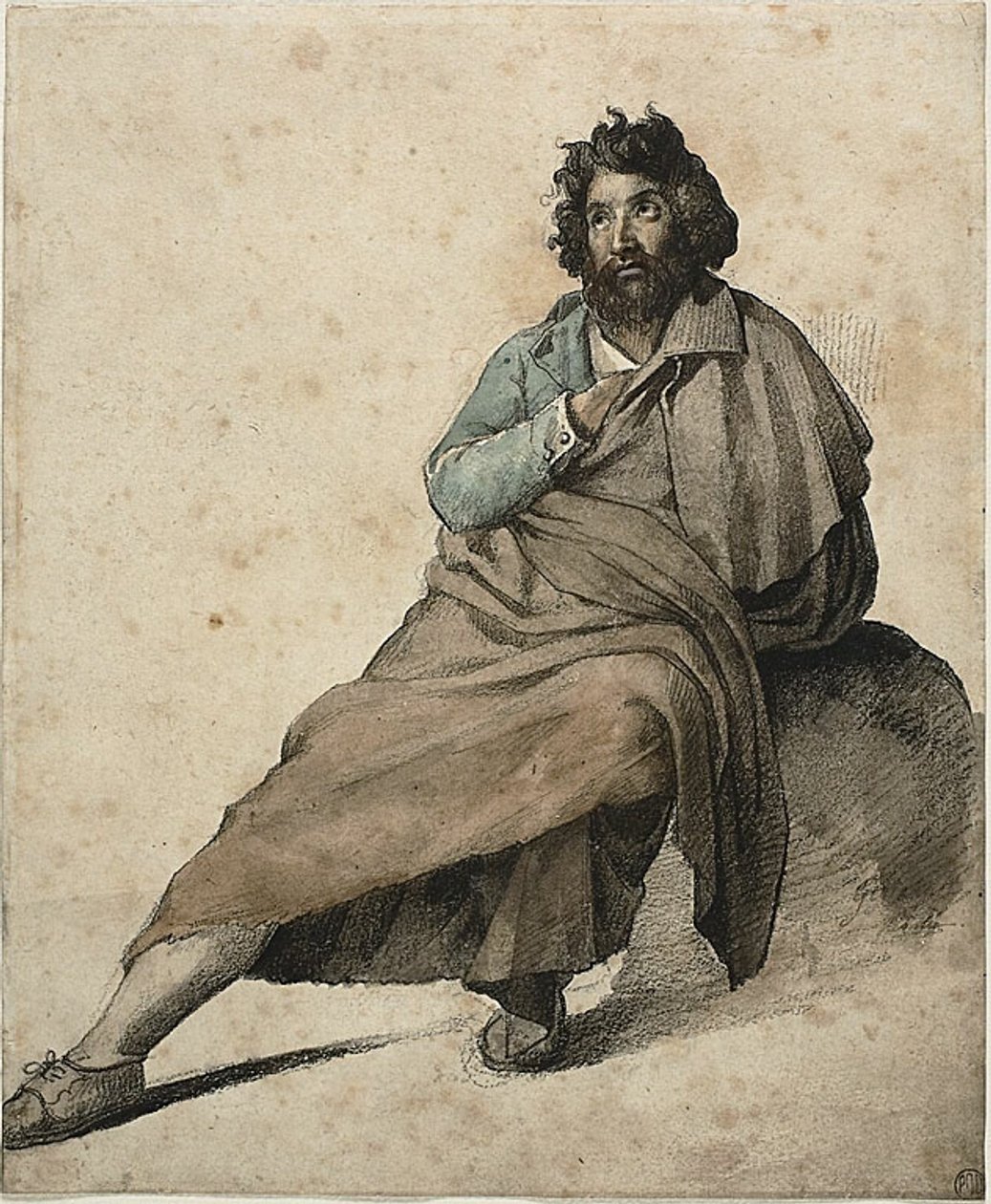 Istuva italialainen talonpoika tekijältä Jean Louis André Théodore Géricault