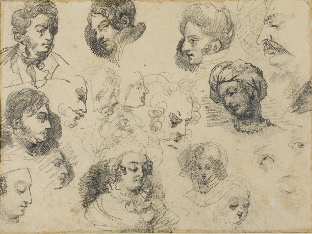 Luonnoksia päistä tekijältä Jean Louis André Théodore Géricault